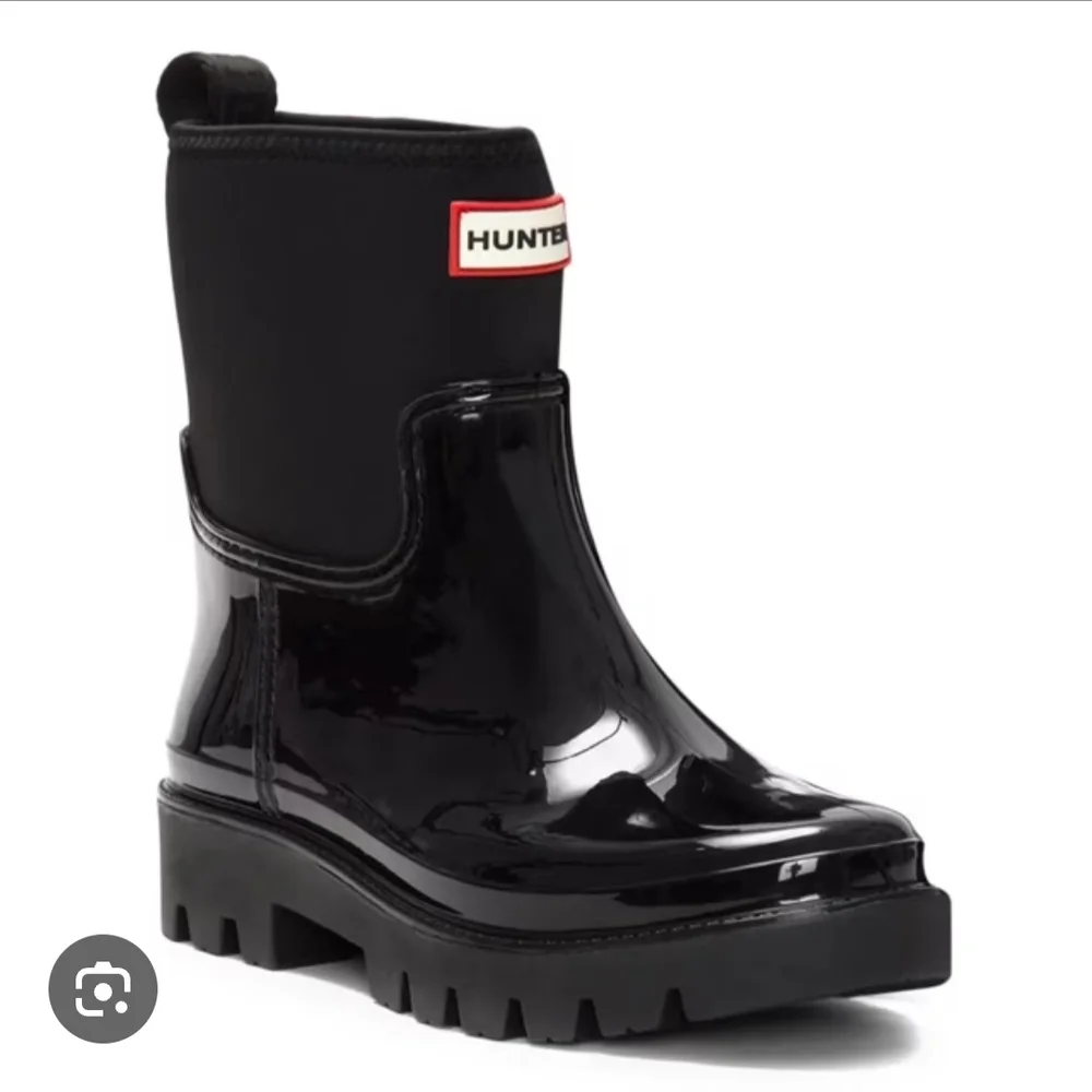Hunter Ella Chelsea Black Rain Boots Size 9 - Picture 1 of 6
